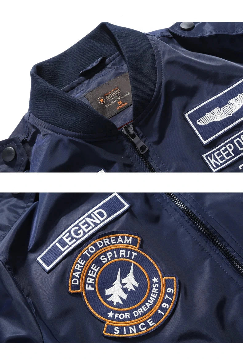 Men's Pilot Bomber Air Force Jacket Baseball Varsity College Design