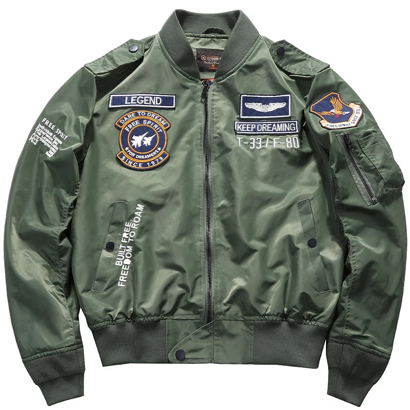 Men's Pilot Bomber Air Force Jacket Baseball Varsity College Design