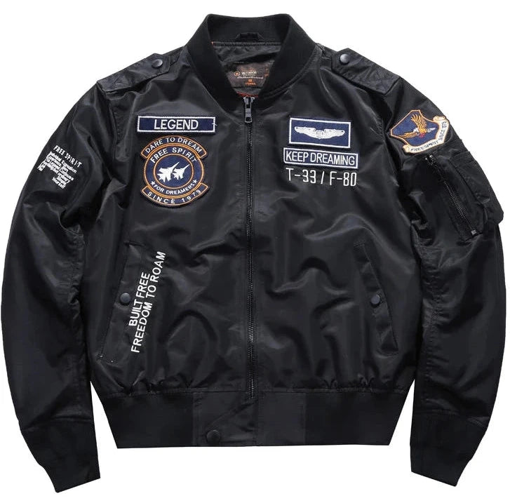 Men's Pilot Bomber Air Force Jacket Baseball Varsity College Design