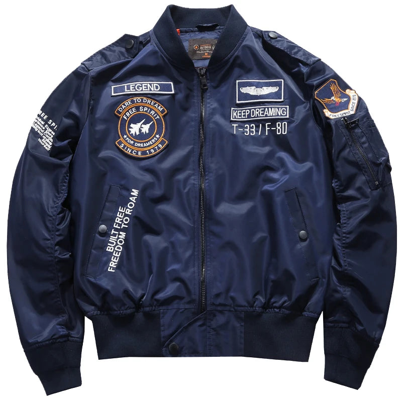 Men's Pilot Bomber Air Force Jacket Baseball Varsity College Design