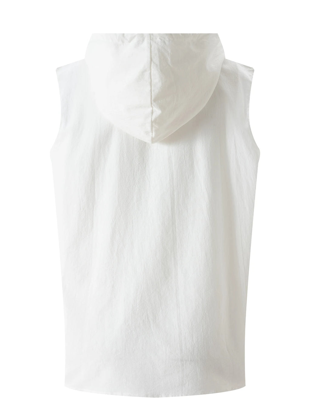 Men's Sleeveless Cotton Linen Singlet Hoodie Tank Top