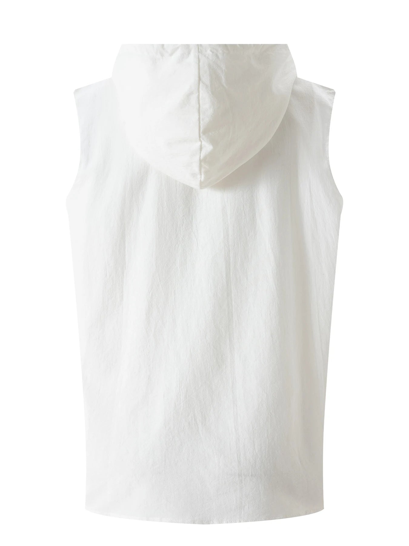 Men's Sleeveless Cotton Linen Sports Hooded Singlet Hoodie Tank Top
