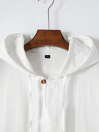 Men's Sleeveless Cotton Linen Singlet Hoodie Tank Top
