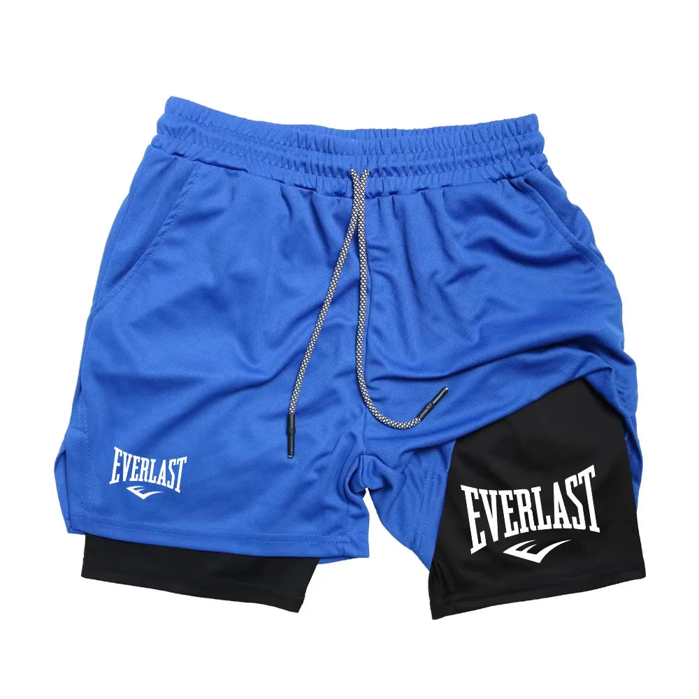 Men's Shorts 2 in 1 Layer Double Deck Gym Fitness Bottoms