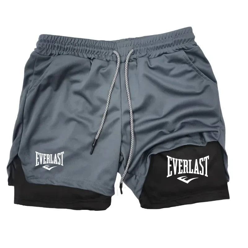 Men's Shorts 2 in 1 Layer Double Deck Gym Fitness Bottoms