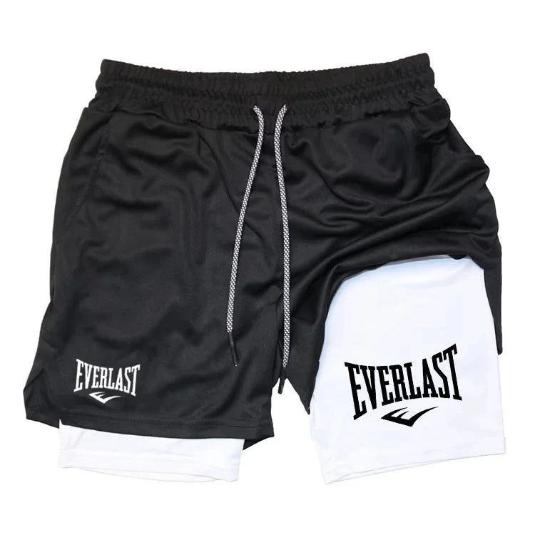 Men's Shorts 2 in 1 Layer Double Deck Gym Fitness Bottoms