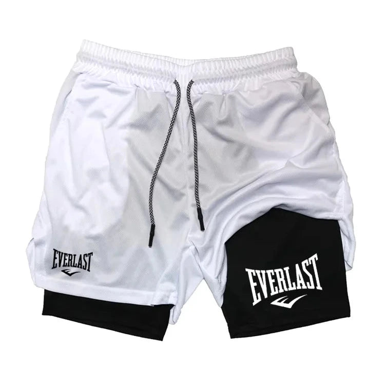 Men's Shorts 2 in 1 Layer Double Deck Gym Fitness Bottoms