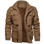 Aviator Design Pilot Bomber Jacket Men's Outwear Cargo Detachable Hood Coat