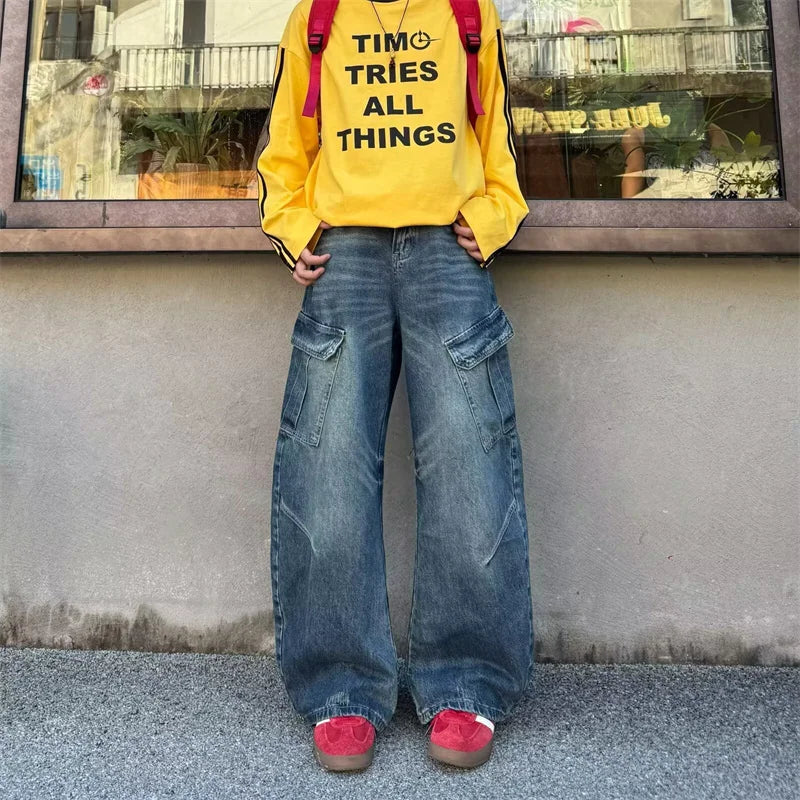 Baggy Denim Cargo Jeans Vintage Y2K Grunge