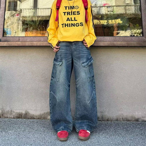 Baggy Denim Cargo Jeans Vintage Y2K Grunge