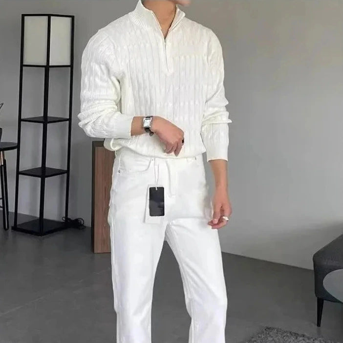 Men's Jersey Knit Sweater Half-Zip