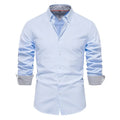 Men's Oxford Cotton Blend Shirt Long Sleeve Business Casual