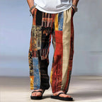 Men's Patchwork Pants | Loose Fit Casual Beach Resort Trousers