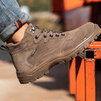 Men's Safety Work Boots Lightweight Stab-Proof Suede Leather