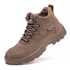 Men's Safety Work Boots Lightweight Stab-Proof Suede Leather