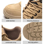 Men's Safety Work Boots Lightweight Stab-Proof Suede Leather