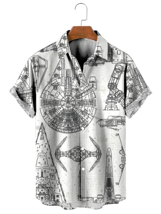 Men's Stylish Shirt Short Sleeves Design Pattern Summer Top Oversized Big and Tall Men-shirts-Keep Melbourne Marvellous Official Store