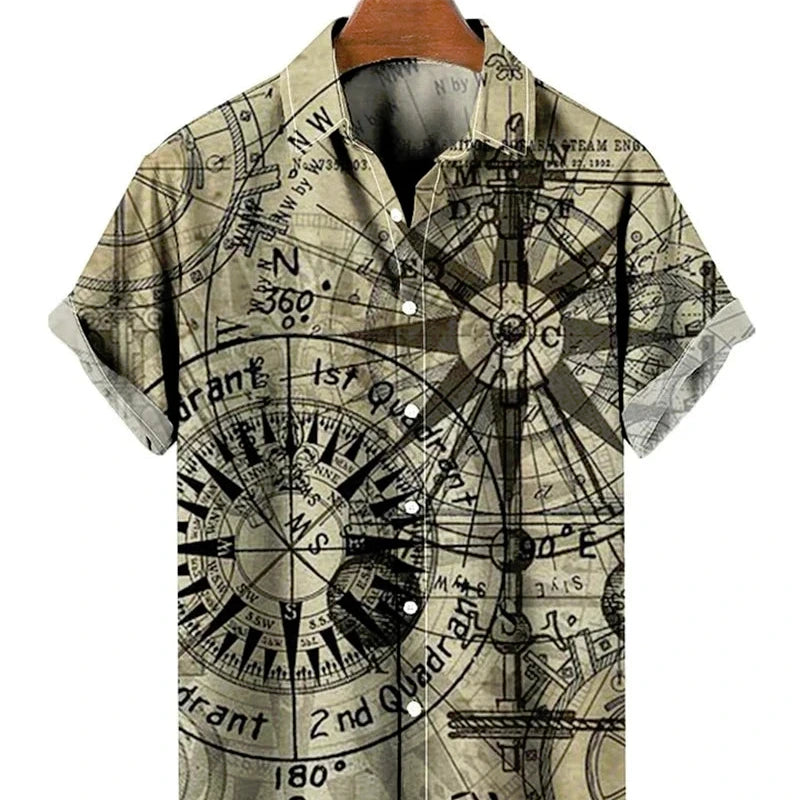 Men's Stylish Shirt Short Sleeves Design Pattern Summer Top Oversized Big and Tall Men