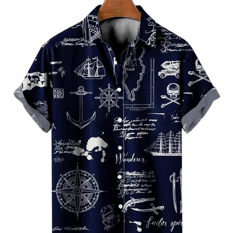 Men's Stylish Shirt Short Sleeves Design Pattern Summer Top Oversized Big and Tall Men-Keep Melbourne Marvellous Official Store
