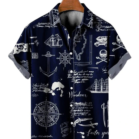 Men's Stylish Shirt Short Sleeves Design Pattern Summer Top Oversized Big and Tall Men-Keep Melbourne Marvellous Official Store