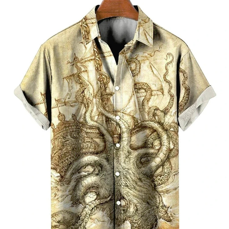 Men's Stylish Shirt Short Sleeves Design Pattern Summer Top Oversized Big and Tall Men-Keep Melbourne Marvellous Official Store