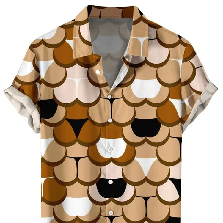 Men's Stylish Shirt Short Sleeves Design Pattern Summer Top Oversized Big and Tall Men-Keep Melbourne Marvellous Official Store