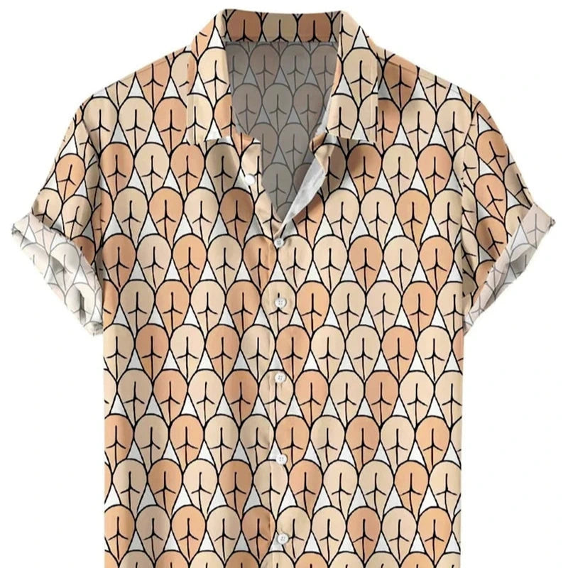 Men's Stylish Shirt Short Sleeves Design Pattern Summer Top Oversized Big and Tall Men