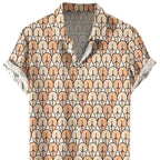 Men's Stylish Shirt Short Sleeves Design Pattern Summer Top Oversized Big and Tall Men