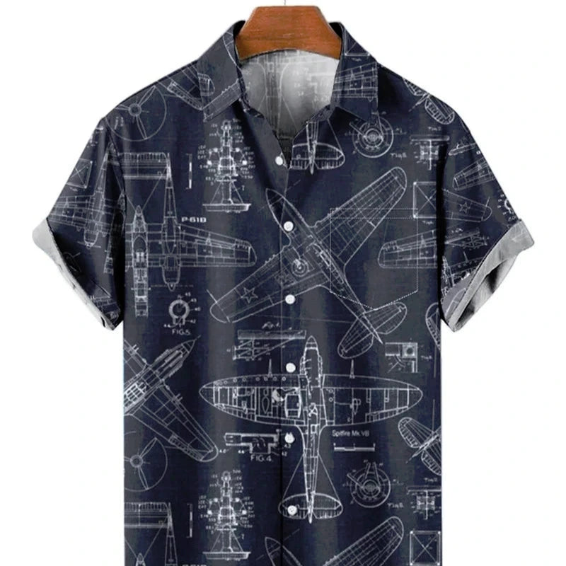Men's Stylish Shirt Short Sleeves Design Pattern Summer Top Oversized Big and Tall Men