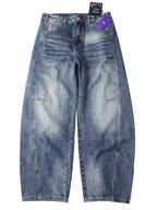 Men's Vintage Loose Baggy Barrel Leg Jeans With Seam Detailing