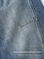 Men's Vintage Loose Baggy Barrel Leg Jeans With Seam Detailing