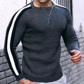 Modern Casual Waffle Knitted Designer Sweater Long Sleeve Pulllover T-shirt
