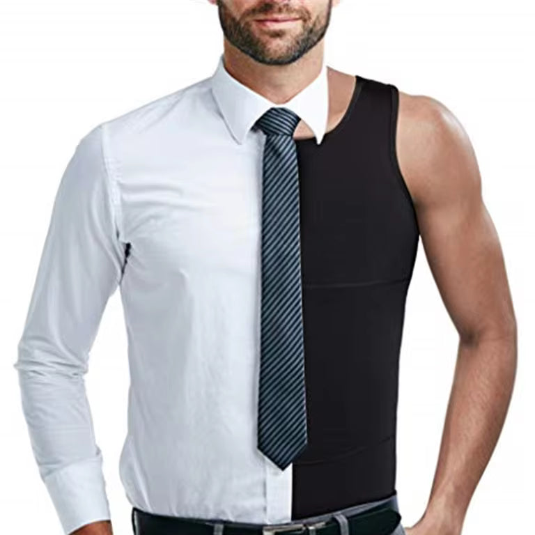 Men's Shapewear Slimming Compression Vest T-shirt Body Shaper Hide Beer Belly