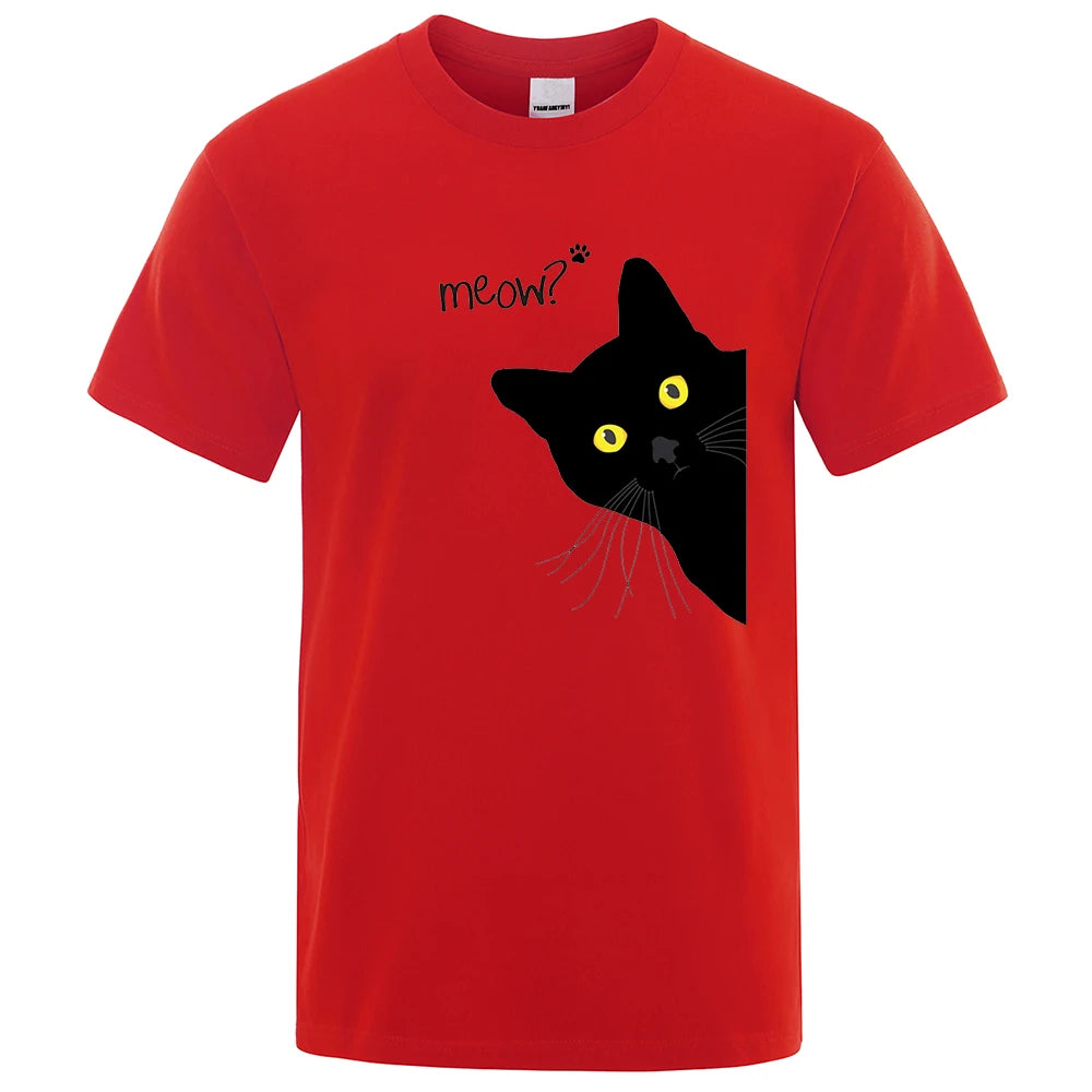 Meow Funny Cat Peek-a-Boo T-Shirt