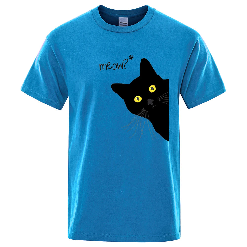 Meow Funny Cat Peek-a-Boo T-Shirt
