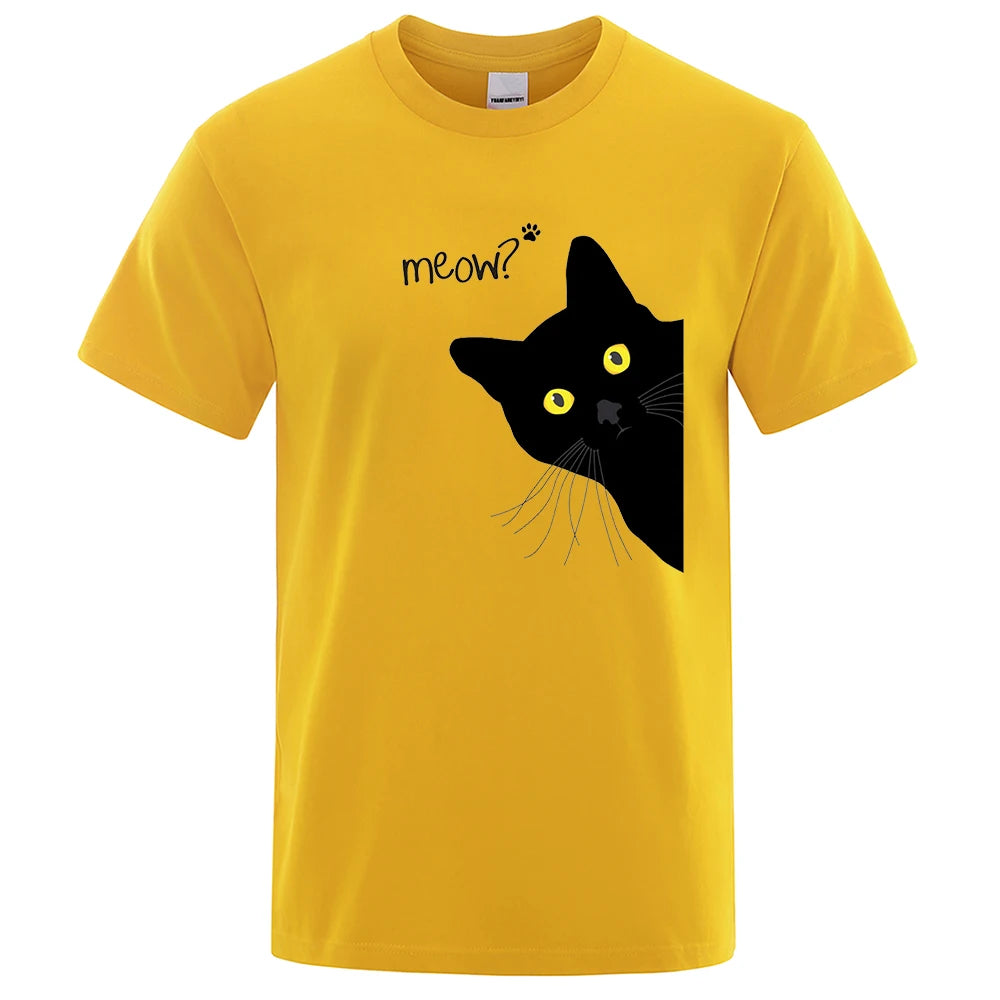Meow Funny Cat Peek-a-Boo T-Shirt