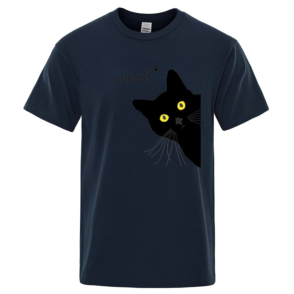 Meow Funny Cat Peek-a-Boo T-Shirt