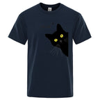 Meow Funny Cat Peek-a-Boo T-Shirt