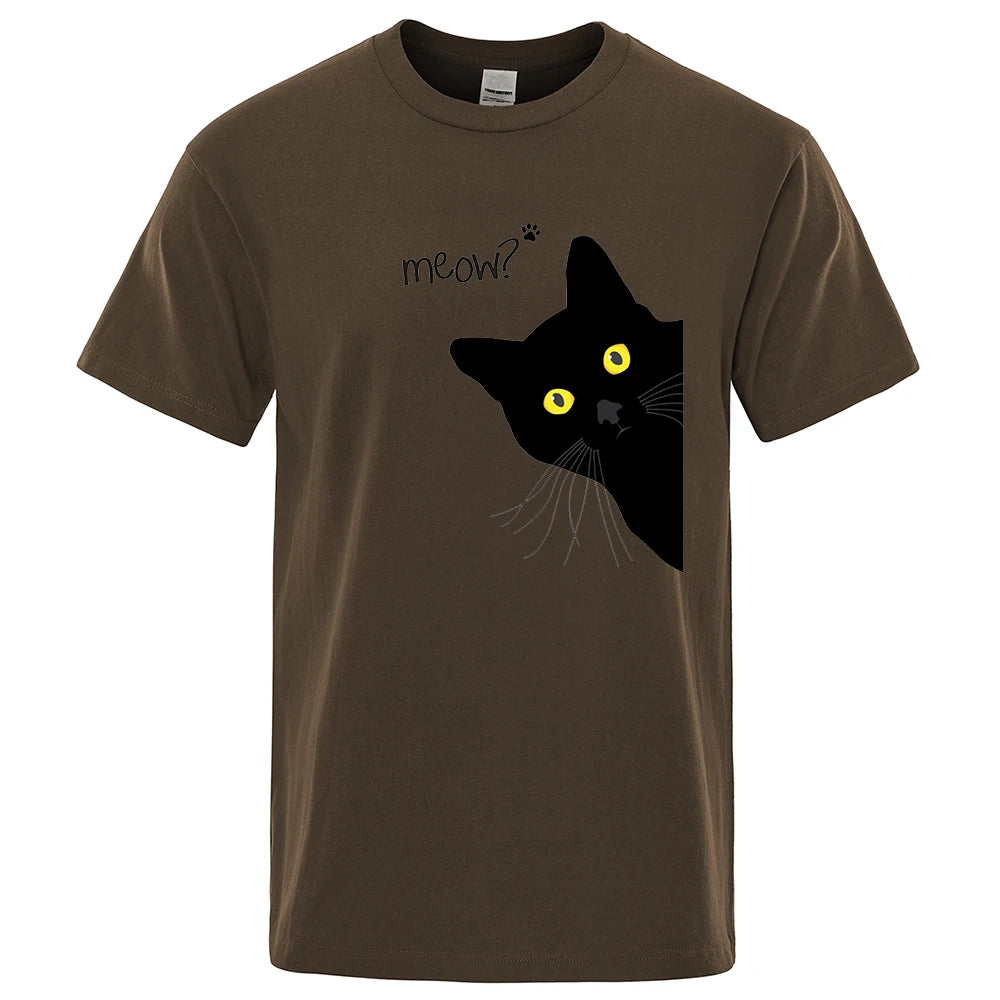 Meow Funny Cat Peek-a-Boo T-Shirt