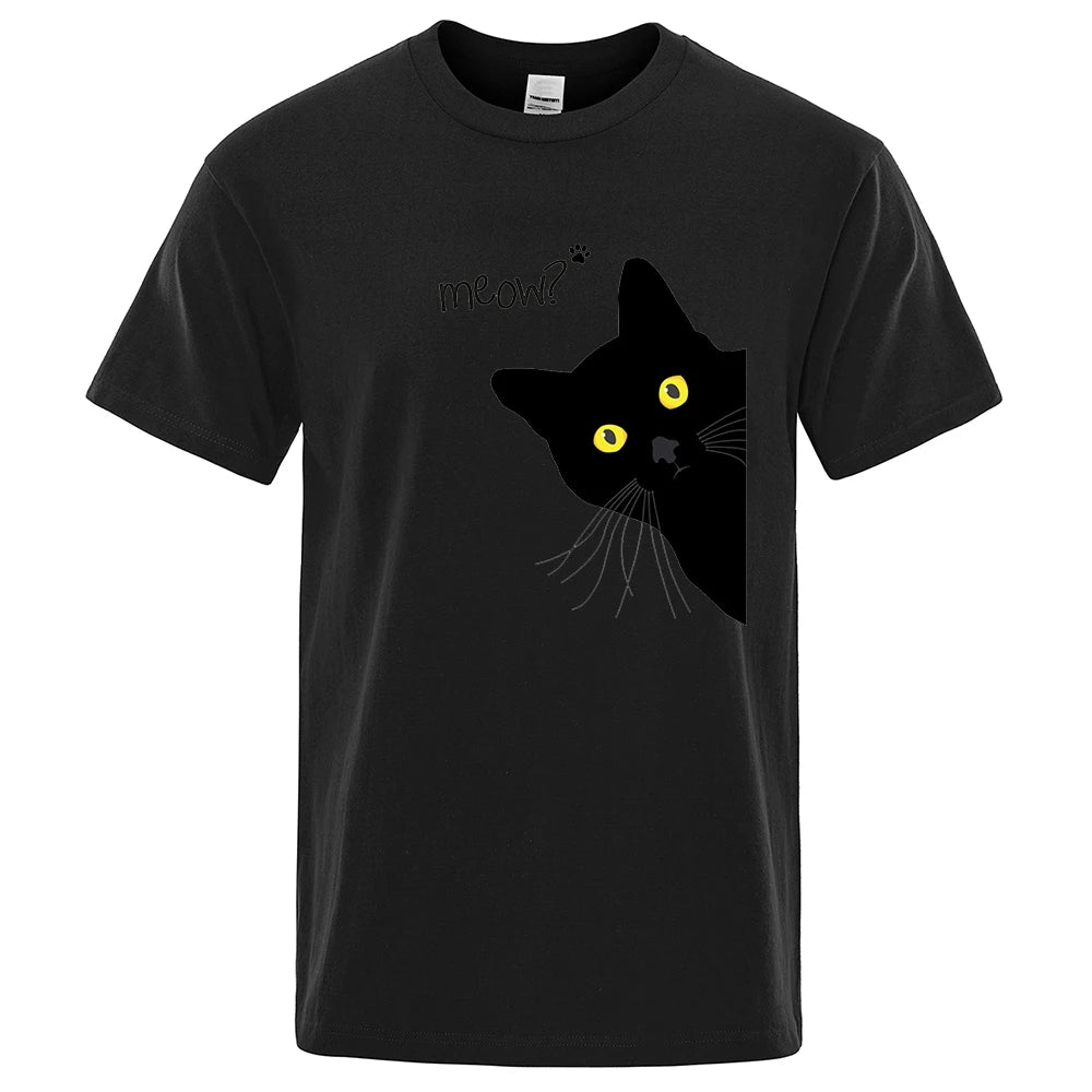 Meow Funny Cat Peek-a-Boo T-Shirt
