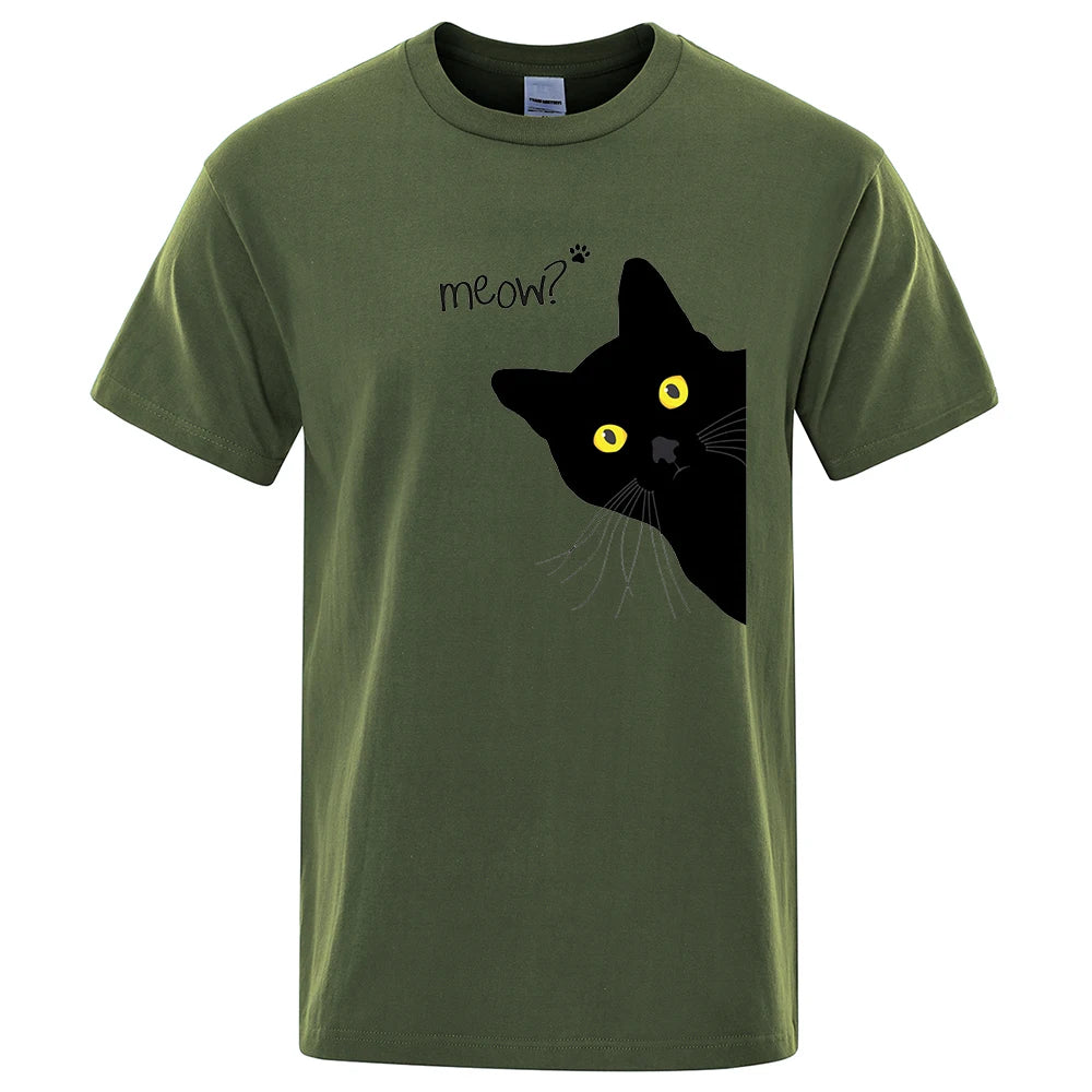Meow Funny Cat Peek-a-Boo T-Shirt