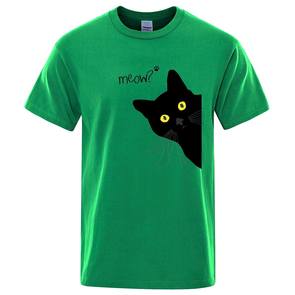 Meow Funny Cat Peek-a-Boo T-Shirt