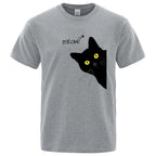 Curious Cat Meow Funny T-Shirt Novelty Design