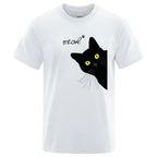 Curious Cat Meow Funny T-Shirt Novelty Design
