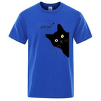 Curious Cat Meow Funny T-Shirt Novelty Design