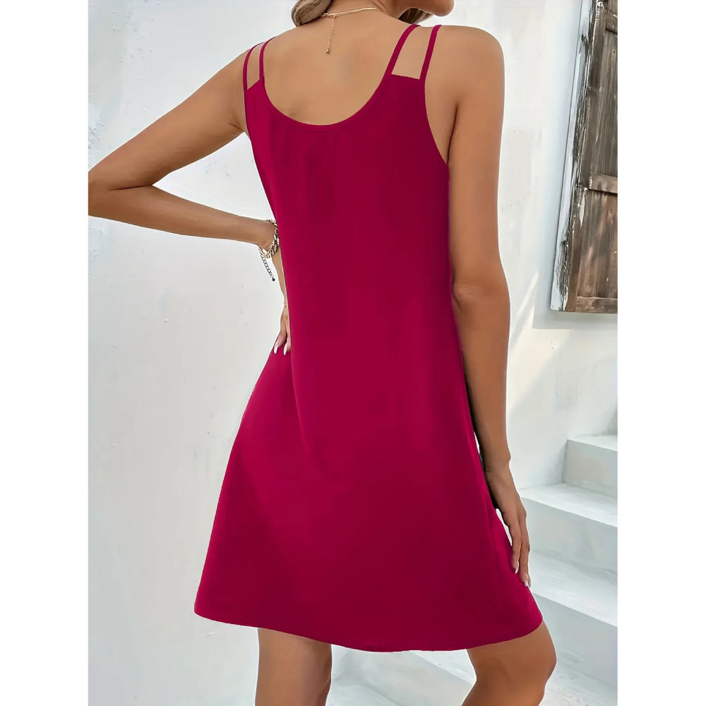 Cocktail Dress Party Frock Sleeveless V-Neck A-Line Women's
