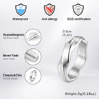 Mobius Wave Ring Twisted Stainless Steel Punk Fashion Band