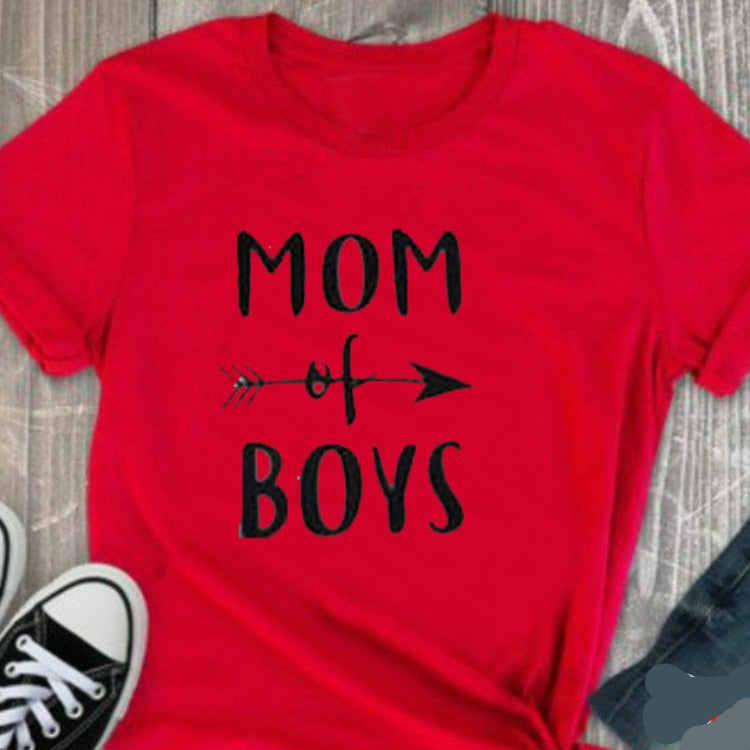 Mom of Boys T-shirt Women's Proud Mother Motivation Positive Tee