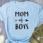 Mom of Boys T-shirt Women's Proud Mother Motivation Positive Tee