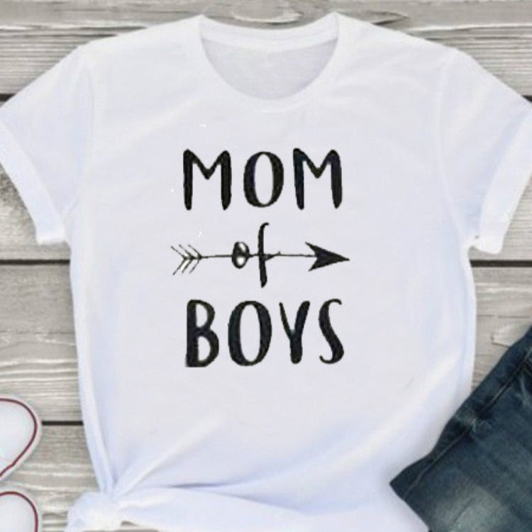 Mom of Boys T-shirt Women's Proud Mother Motivation Positive Tee